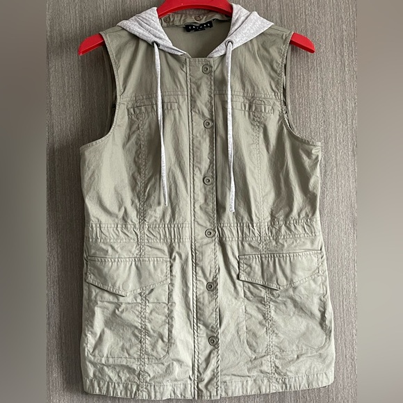 Tribal Hooded Vest - Cargo Pockets & Olive Grey - Size Medium - Picture 1 of 16